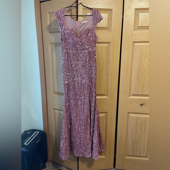 Ricarica size medium prom formal pink sequin dress - Picture 2 of 4
